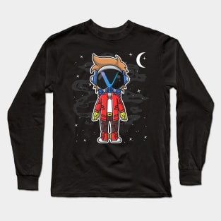 Hiphop Astronaut Vechain Crypto VET Coin To The Moon Token Cryptocurrency Wallet Birthday Gift For Men Women Kids Long Sleeve T-Shirt